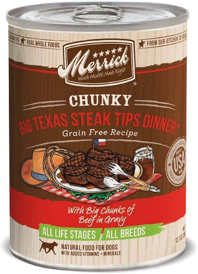 Merrick Chunky Canned Dog Food Variety Pack - 3 Flavors (12 Pack)