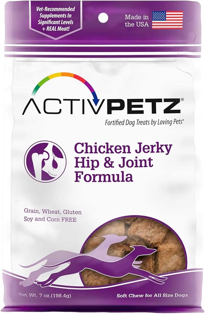Loving Pets Activpetz Chicken Jerky Hip & Joint Formula Dog Treat, 7 Oz