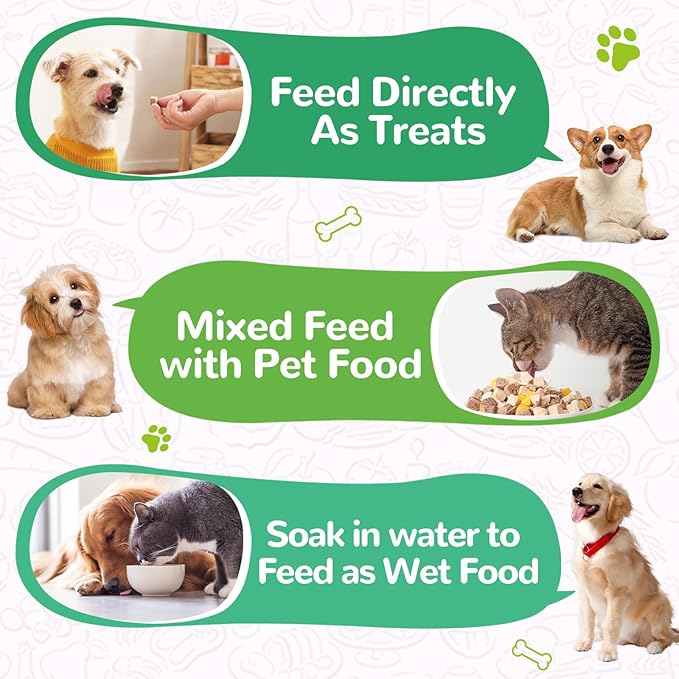 Freeze Dried Chicken Heart Pet Treats, High Protein Freeze-Dried Pet Food for Dogs, Cats, Fresh Ingredient, 3.2oz, Rawhide Free, Gluten&Grain Free