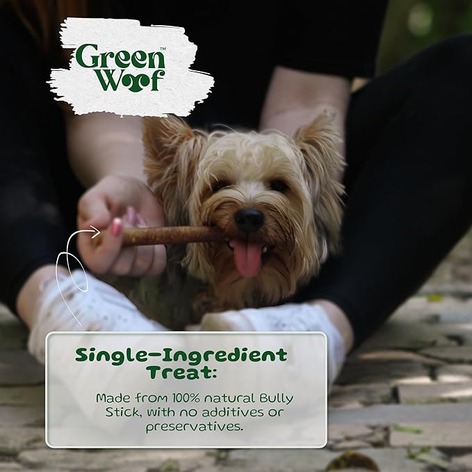 Bully Sticks (6 Inch), Easily Digestible 100% Pure Beef Treats, Pasture-Raised, Organic, Grain-Free, Durable and Long-Lasting Chews for Medium & Large Dogs (Medium, 10, Count)