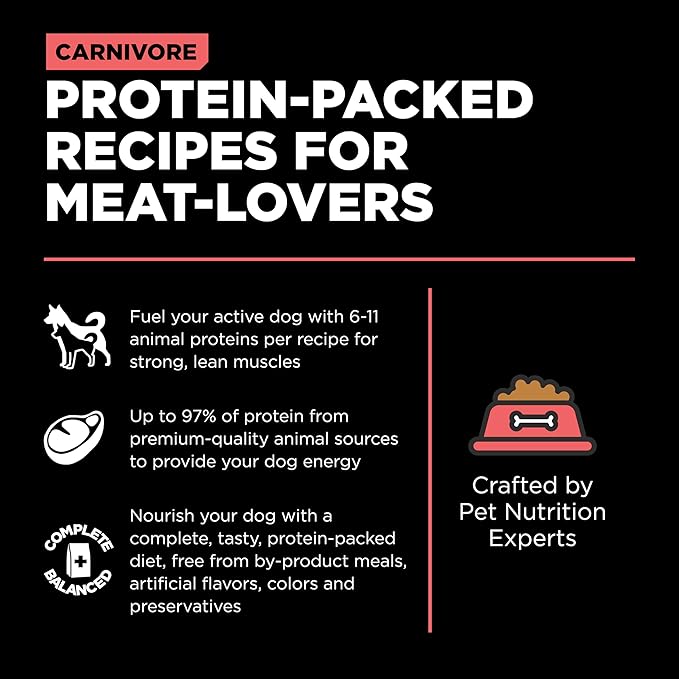 GO! SOLUTIONS Carnivore Protein Rich Dry Dog Food - Grain Free Salmon and Cod Recipe - Complete & Balanced Nutrition for All Life Stages, 3.5 lbs