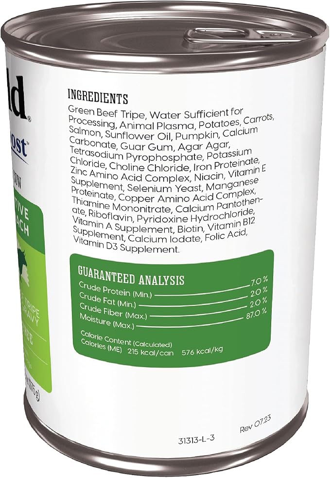 Solid Gold Green Cow Wet Dog Food Mix in for Adult & Senior Dogs for Picky Eaters - Canned Dog Food Additive to Mix with Kibble - Beef Tripe for Sensitive Stomachs 6 Pack/13.2 oz Cans