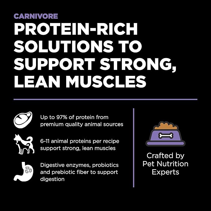 GO! SOLUTIONS Carnivore Grain Free Dog Food for Senior Dogs, 12 lb – Chicken, Turkey + Duck Recipe – Protein Rich Dry Dog Food – Complete + Balanced Nutrition for Senior Dogs