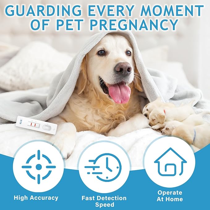 Dog Pregnancy Test Kit at Home, White, Fast and Accurate Detection, Pregnancy Tests Strip for Dog Disposable Pet Clinic Equipment, Simple Operation for Early Pregnancy Detection Yourself at Home
