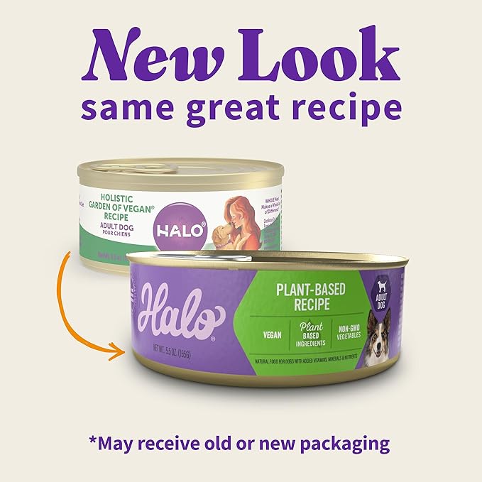 Halo Garden of Vegan Adult Wet Dog Food, Plant-Based, 5.5oz Can (Pack of 12)