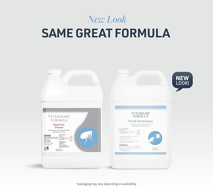 Veterinary Formula Flea and Tick Shampoo for Dogs and Cats, 1 Gallon – Dog and Cat Flea Shampoo with Pyrethrum to Kill Fleas, Ticks On Contact – Cleanses and Exfoliates