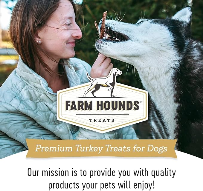 Farm Hounds Premium Natural Turkey Treats for Dogs, 100% Made from Humanely-Raised Turkeys, No Fillers Added, Nutrient-Rich Turkey Jerky Dog Treats, Healthy Delicious Dog Strips, Made in USA, 2-Pack