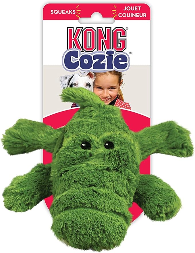 KONG Cozie Ali The Alligator Medium Dog Toy, Green (2 Pack)