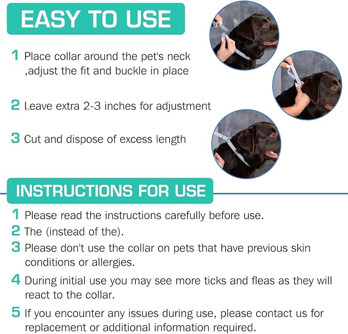 UrbanX Natural Flea Flea & Tick Treatment & Prevention Collar for Medium & Large Dogs, Waterproof, Adjustable (1 Pack)