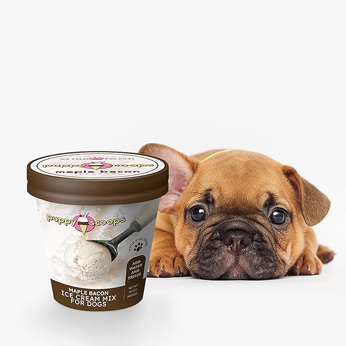 Ice Cream Mix for Dogs: Maple Bacon - Add water and freeze at home!, 4.65 oz Made in USA
