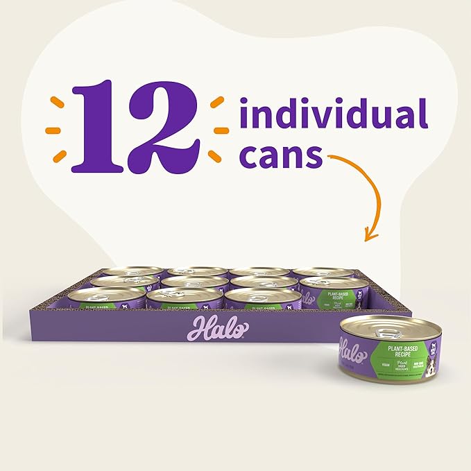 Halo Garden of Vegan Adult Wet Dog Food, Plant-Based, 5.5oz Can (Pack of 12)
