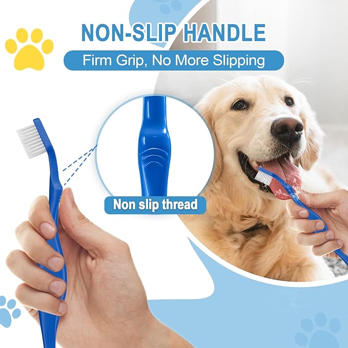Comfort Grip Canine Toothbrush for Large Dogs - Ergonomically Designed for Easy Dental Care for Large Dogs Dog Dental Cleaning - L