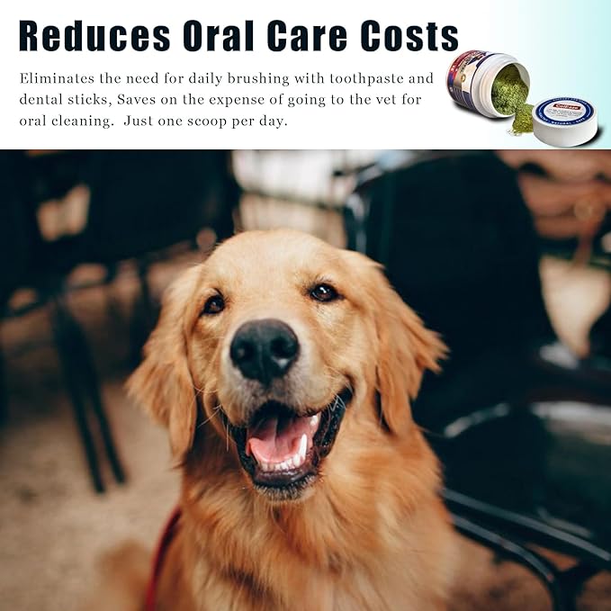Dog Teeth Cleaning Powder-Dog Dental Care and Bad Breath Treatment, Plaque Removal Herbal Dental Powder for Healthy Teeth & Gums for All Dogs