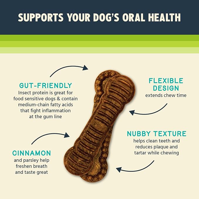 Jiminy's Dental Chews for Dogs, Cinnamon, X-Small, 38ct (Pack of 1)