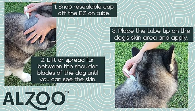 Flea & Tick Squeeze-On for Dogs, Helps Repel Fleas, Ticks & Mosquitos, Up to 3-Months Protection, 100% Plant-Based Active Ingredients, Water-Resistant, 3 EZ-On Applicators Per Pack