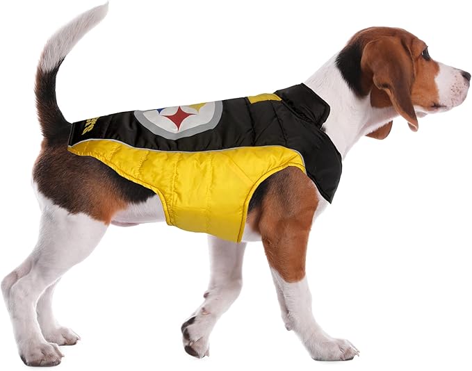 Pets First Pets NFL Licensed Dog & Cat Vest Pet Puffer Down Coat Jacket, Team Color, Large US