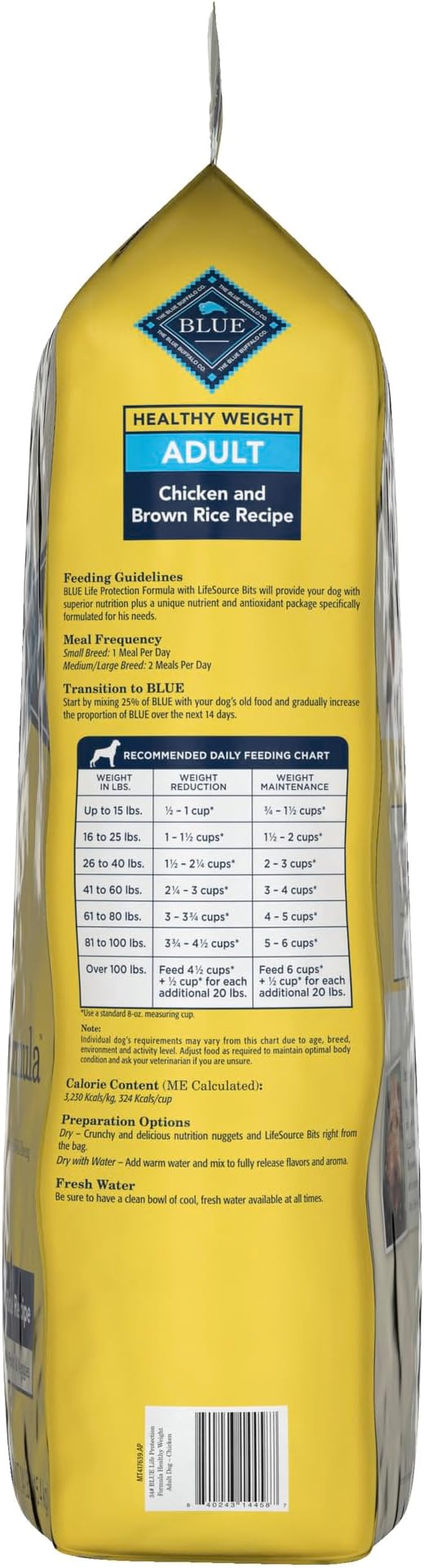 Blue Buffalo Life Protection Formula Natural Adult Healthy Weight Dry Dog Food, Chicken and Brown Rice 34-lb