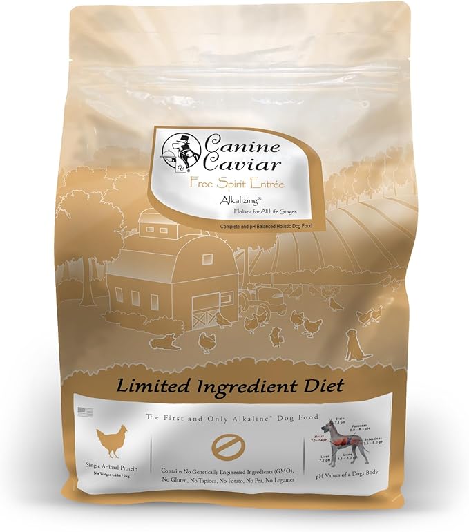 Canine Caviar Free Spirit Dog Food Limited Ingredient Alkaline Holistic Dog Food – All Life Stages Gluten Free, Ultra-Premium Dog Food – Healthy Skin & Coat – Chicken & Pearl Millet – 4.4 lbs