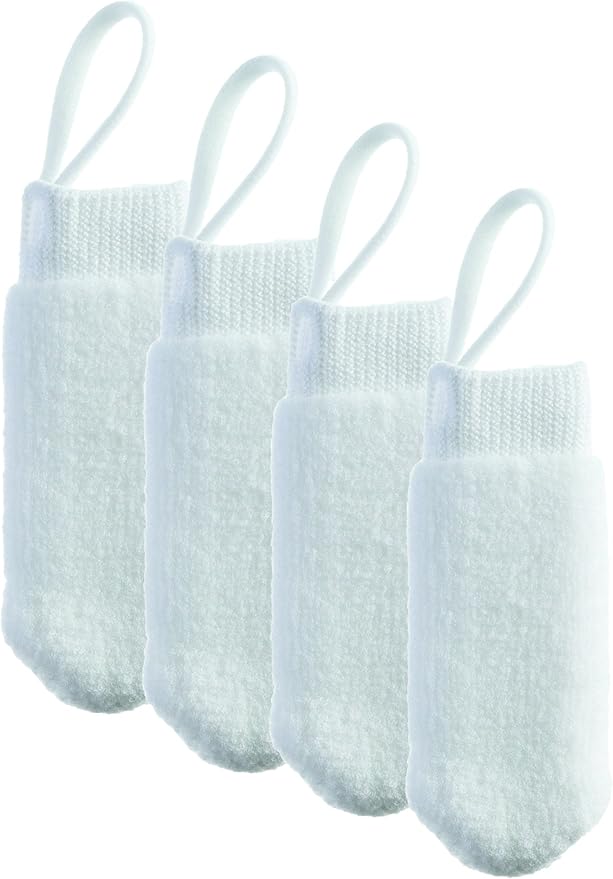 Microfiber Fingerbrush Oral Cleaner for Dogs, 4-Pack, Battery Powered, White