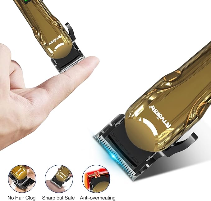 Dog Clippers for Grooming - Dog Grooming Kit for Heavy Thick Hair Coats Low Noise Dogs Shaver Clippers with Cloth Upgraded Professional Rechargeable Cordless Electric Quiet Plating Clippers