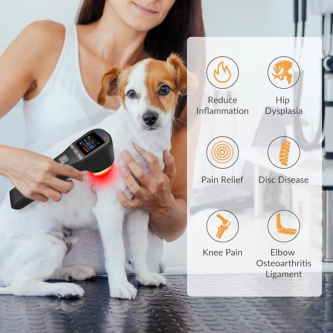 Cold Laser Therapy Device for Muscle & Joint, 4x808nm+16x650nm, Pain Relief, Accelerate Healing, Home Light Therapy for Dogs, Cats, Horses and Animals(Black)