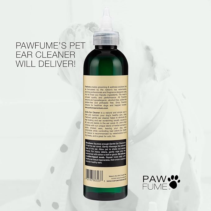 Pawfume Gentle Ear Cleaner for Dogs – Natural Dog Ear Cleaner Solution – Ear Wax Cleaner for Dogs Ear Treatment for Dogs – Dog Ear Wash Ear Cleaning Solution for Dogs – Dog Ear Wash Cleaner