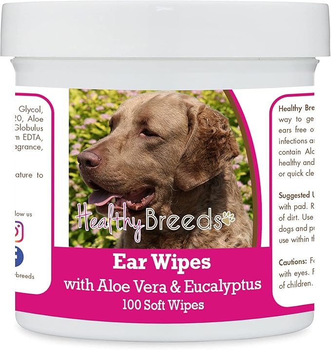Healthy Breeds Chesapeake Bay Retriever Ear Cleaning Wipes with Aloe & Eucalyptus for Dogs 100 Count
