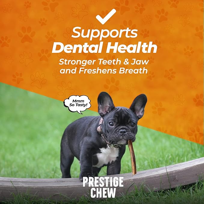 12 Pack 6 Inches Bully Sticks - Natural Beef Stick for Dogs, Long Lasting Tasty Dental Treats, Chewing Bones for Dog, Odorless Bullie Sticks, Bully Bones Made for Dog & Puppies