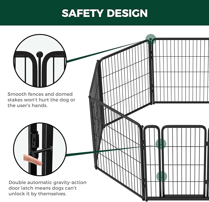FXW Homeplus Dog Playpen Designed for Indoor Use, 32" Height for Medium Dogs, BlackāPatented