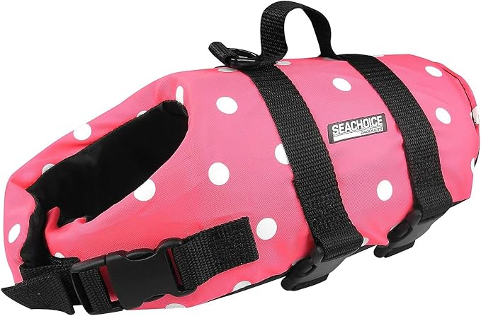 Seachoice 86380 Dog Life Vest - Pink Polka Dot, Sm