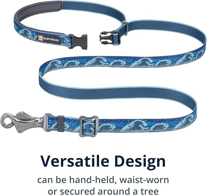 Ruffwear, Crag Ex Leash, Extendable Dog Leash, Hand-Held or Waist-Worn Reflective Lead, Midnight Wave