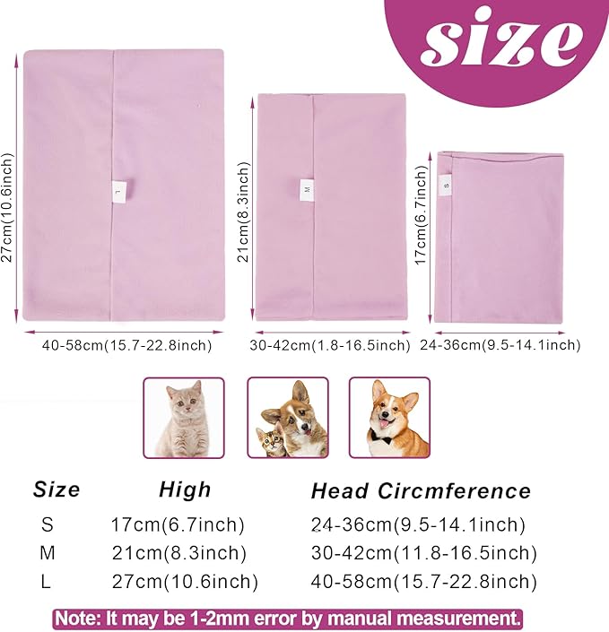 Dog Quiet Ear Covers for Ear Protection, Calming Dog Ear Muffs for Cats Dogs, Dog Hoodie for Noise Protection, Soft Warm Ear Muff for Dog Grooming Bathing