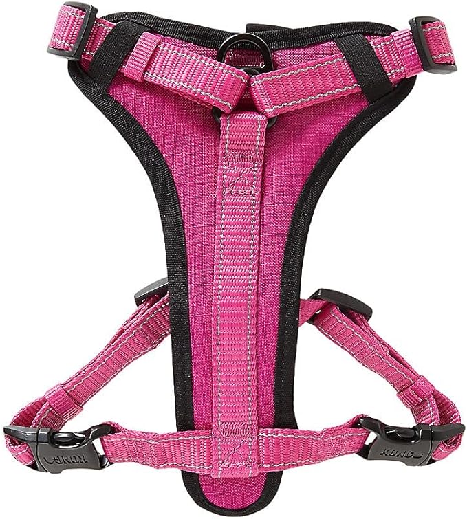 KONG Max Ultra Durable Neoprene Padded Chest Plate Dog Harness offered by The Barker Company (Pink, Medium)