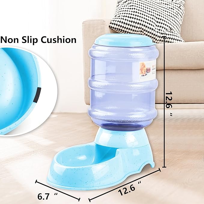 Automatic Dog Feeders, Dog Feeder Dispenser for Large Dogs, Basic Gravity Automatic Dog Cat Feeder, Dry Food Storage Container Bowl 1 Gallon Capacity, Travel Supply Feeder for Large Dog