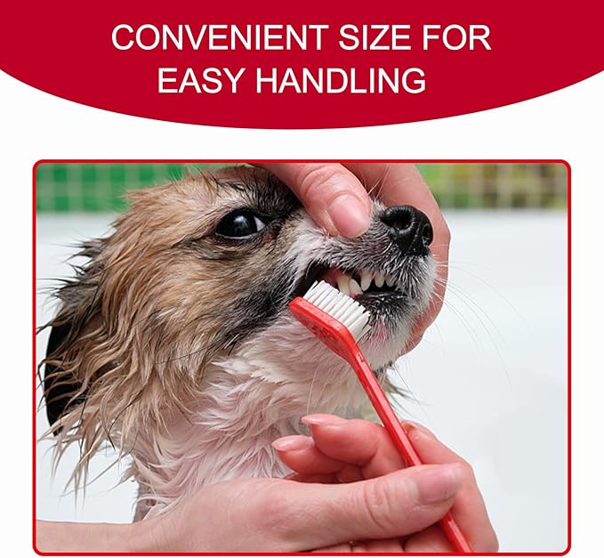 VibrantPet Toothbrush Set - 8-Pack with Dual-Head Design, Transparent Tube Packaging for Convenient Storage and Travel | Enhance Pet Dental Care