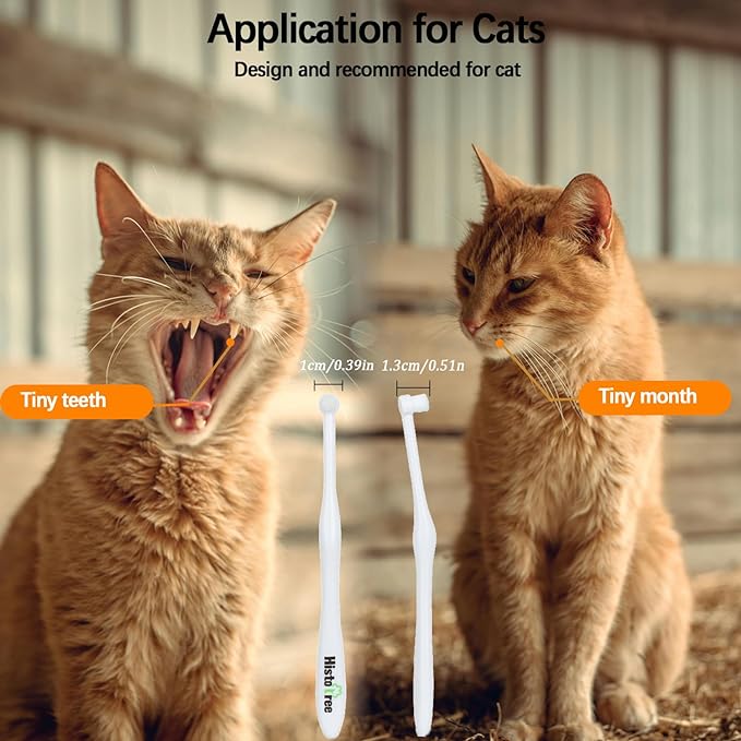 JGocot Small Dog Toothbrush,Cat Toothbrush|Mini Head|Micro Nano Bristle|Ultra Soft Pet Toothbrush for Sensitive Gum, Dog Dental Care Kit for Puppy,Kitten,Cats&Small Breed Dogs(3Pack)