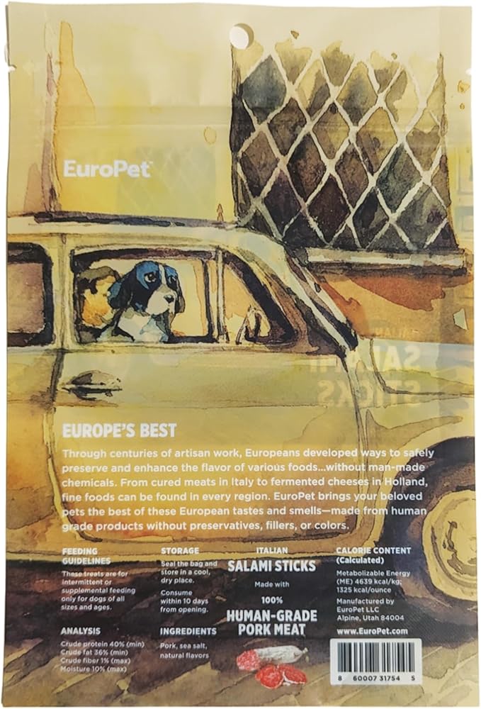 Italian Salami Sticks - Artisan Dog Treats | Premium, Healthy Dog Treats | Healthy, High Protein - Freeze Dried | European Inspired | Made in The USA