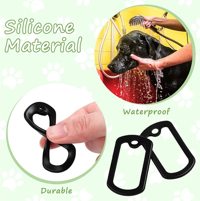 10 Pack Dog Tag Silicone Silencer Black Military Dog Tags Silencers for Authentic Military Id Tags Rubbers to Reduce Noise and Protect Tag, 52 x 31 mm/ 2.04 x 1.22 Inches