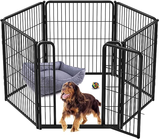 FXW Homeplus Dog Playpen Designed for Indoor Use, 32" Height for Medium Dogs, BlackāPatented