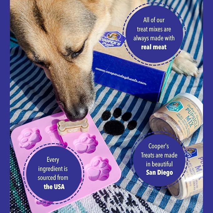Cooper's Treats Pupsicle Starter Kit - Easy, Homemade Frozen Dog Treat Mix (Contains Two Jars of DIY Healthy Dog Treat Mix) - Grain Free