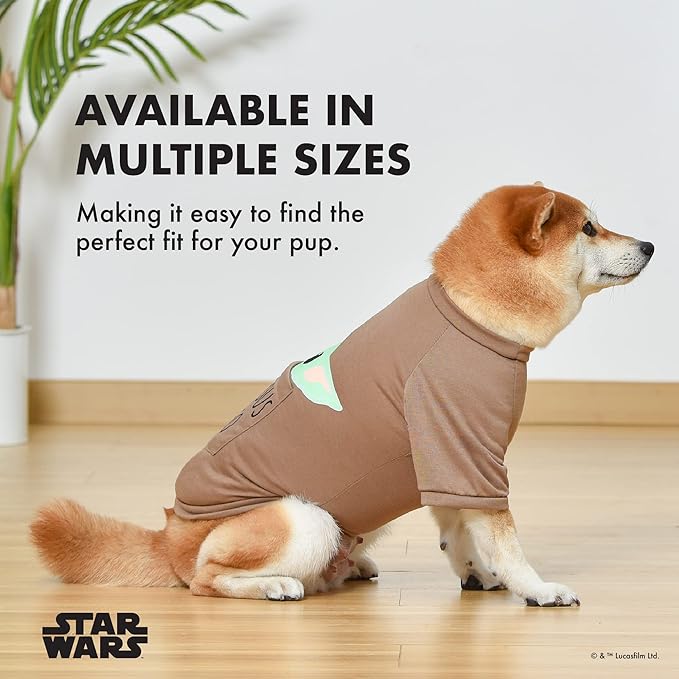 STAR WARS for Pets The Mandalorian Precious Cargo Dog T-Shirt, Large (L) | GROGU Tee Shirt for Dogs | STAR WARS Pet Apparel Featuring The Child, STAR WARS Tee for Dogs, Brown (FF20728)