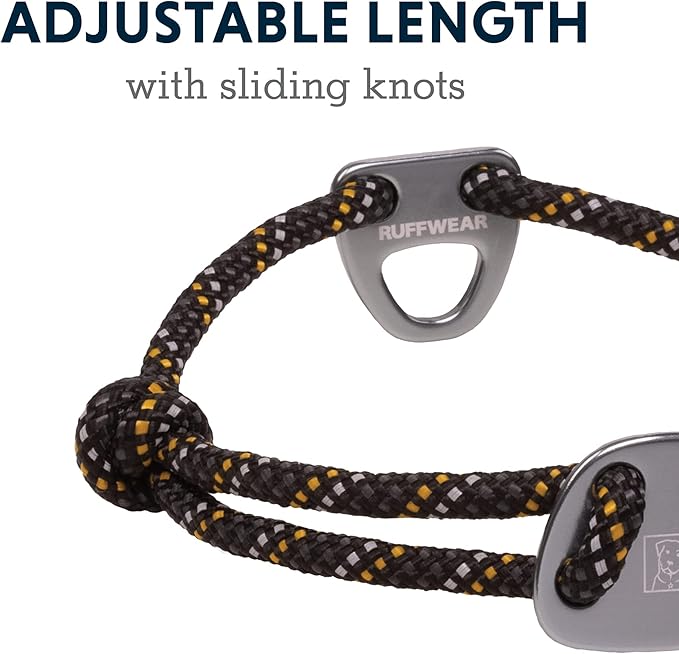 Ruffwear, Knot-a-Collar Dog Collar, Climbing Rope Collar for Everyday Use, Obsidian Black, 20"-26"