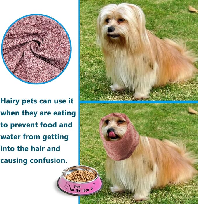 Quiet Ears for Dogs, No Flap Ear Wraps for Anxiety Relief& Calming Dogs, Dog Snood for Noise Protection Grooming, Neck and Ear Warm Ear Muffs for Cats&Dogs,Pink L