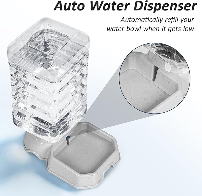 Large Dog Water Bowl Dispenser, 3 Gallon Automatic Gravity Cat Waterer, Self-Filling Large Capacity Pet Water Dispenser Station, 100% BPA-Free, Transparency, Safe and Unplugged for Pet Dogs and Cats
