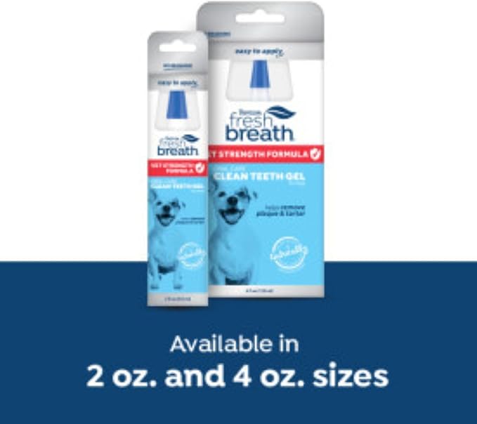 Fresh Breath Certified Wellness Collection Vet Recommended Peanut Butter Oral Care Clean Teeth Gel for Dogs, 4oz - Removes Plaque & Tartar - Cleans Teeth - Dog Dental Care - No Brushing Required