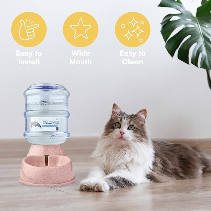 Noa Store Automatic Pet Water Dispenser | 1 and 3 Gallon Cat Water Dispenser and Cat Food Dispenser, H20, BPA-Free, Small and Big Cat feeder and Dog Water Dispenser, Cat Water Bowl and Dog Feeder