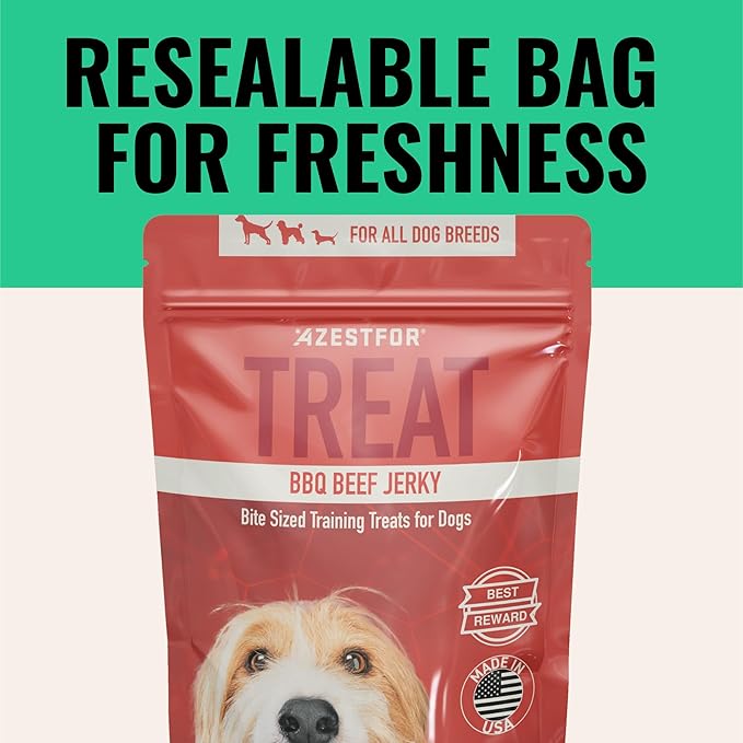 Soft Chews Bite Size Training Treats Made in USA, 1lb Slow Roasted BBQ Beef Jerky for Small, Medium & Large Dogs & Puppies Ideal Reward 90% American Meat