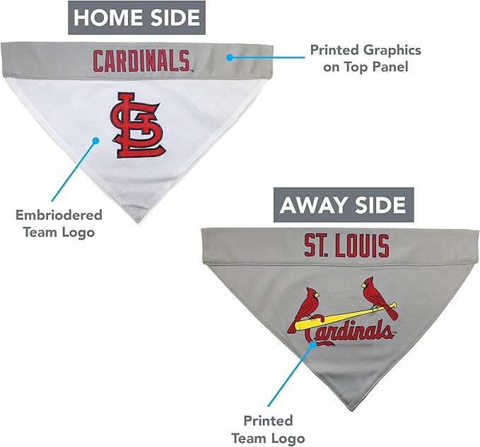 Pets First SLC-3217-S-M MLB Saint Louis Cardinals Reversible Pet Bandana, Small/Medium, MLB Team Color