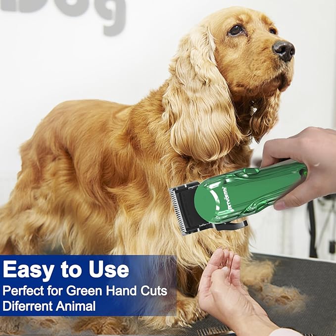 Dog Clippers for Grooming - Dog Grooming Kit for Heavy Thick Hair Coats Low Noise Dogs Shaver Clippers with Cloth Upgraded Professional Rechargeable Cordless Electric Quiet Plating Clippers