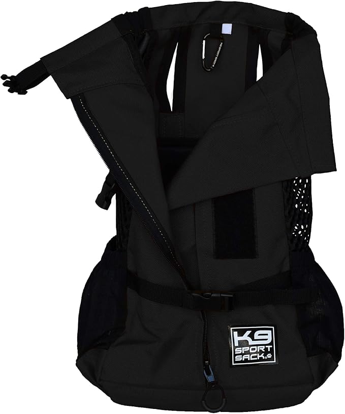 K9 Sport Sack | Adjustable Dog Carrier Backpack (Large, Plus 2 - Jet Black)